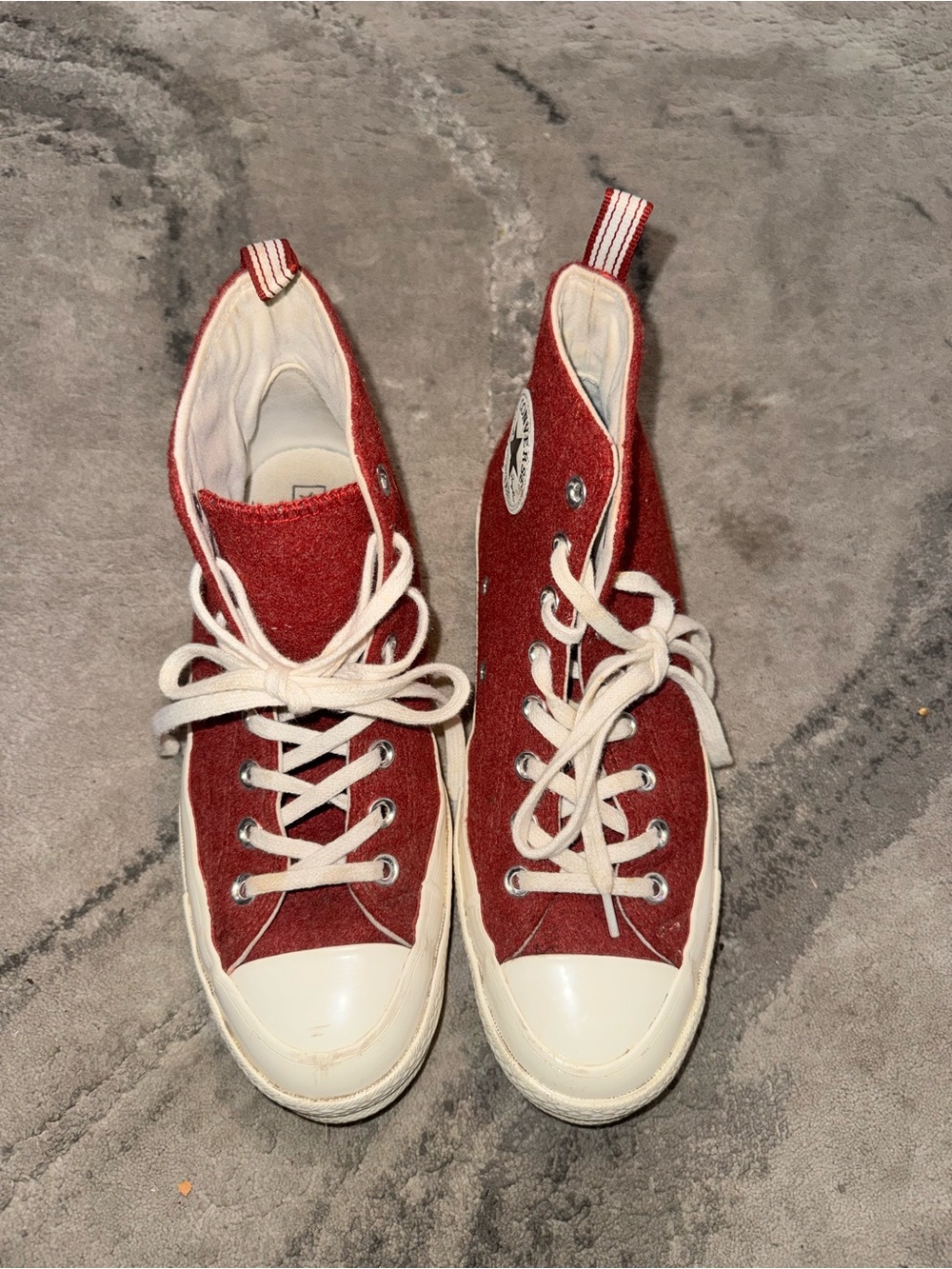 Converse Burgundy High-Top Sneakers with White Accents